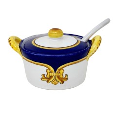 Coupelle à fromage avec cuillère Giglio Oro