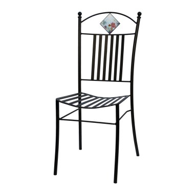 Chaise en fer 40x40cm Pelagus Céramique artisanale italienne originale de Deruta