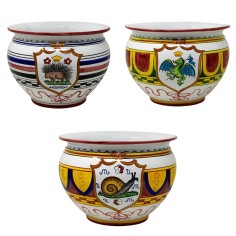 Lava Stone Table Palio di Siena Italian Pottery