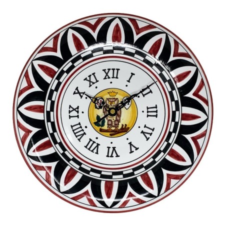 Round wall clock 12" Civetta Italian Pottery