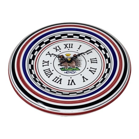 Round wall clock 12" Palio di Siena - Istrice Italian Pottery