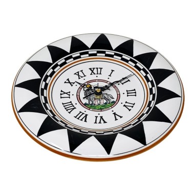 Round wall clock 12" Palio di Siena - Lupa Italian Pottery Round wall clock 12" Palio di Siena - Lupa Italian Pottery