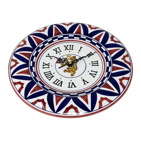 Round wall clock 12" Palio di Siena - Pantera Italian Pottery
