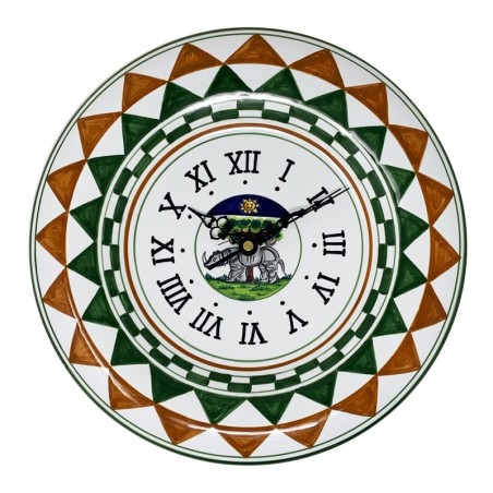 Round wall clock 12" Palio di Siena - Selva Italian Pottery