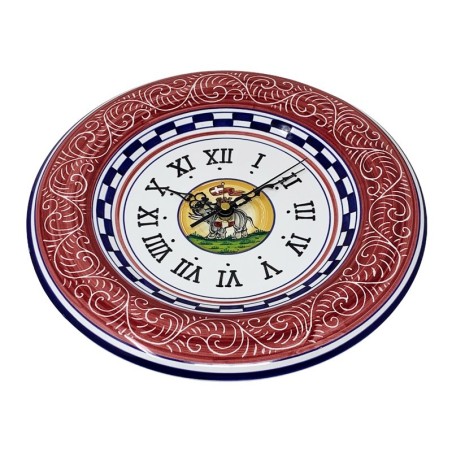 Round wall clock 12" Palio di Siena - Torre Italian Pottery