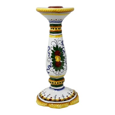 Raffaellesco twisted candlestick 9.5" Italian Pottery