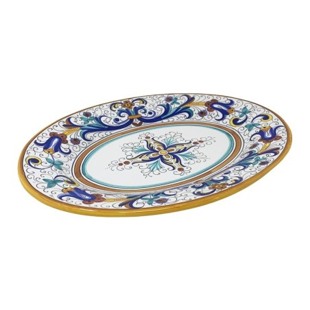 Plateau ovale Ricco Deruta Céramique artisanale italienne originale de Deruta