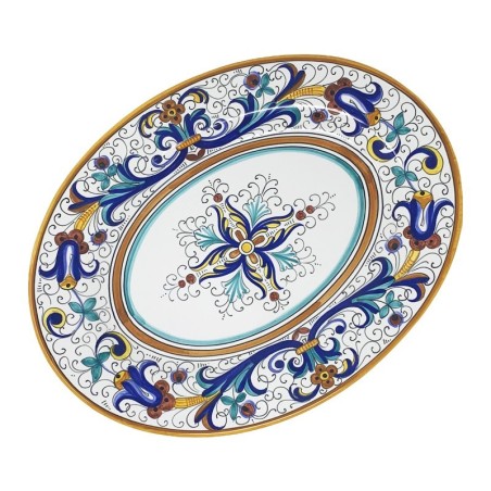 Plateau ovale Ricco Deruta Céramique artisanale italienne originale de Deruta