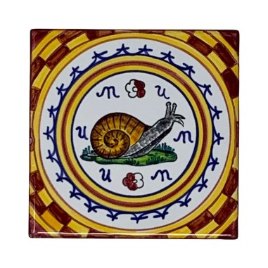 Carreau Palio di Siena - Chiocciola Céramique artisanale italienne originale de Deruta