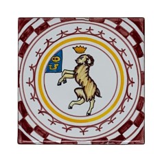 Round wall clock 12" Palio di Siena - Montone Italian Pottery