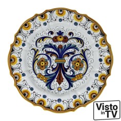 Scalloped "Gubbio" wall platter Positano Rosso Italian Pottery