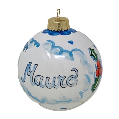 Boule de Noël 8cm Principe Céramique artisanale italienne originale de Deruta