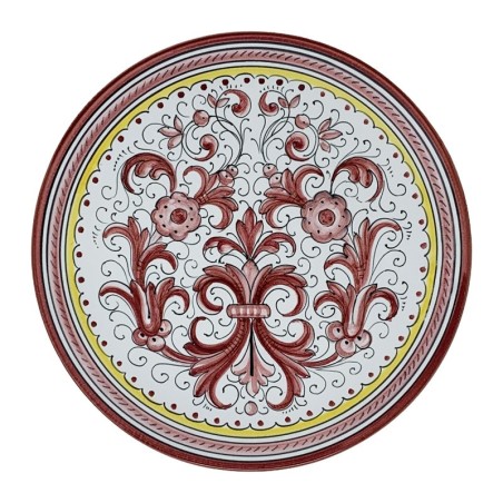 Wall Platter Red Ricco Deruta Italian Pottery