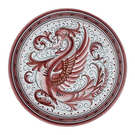 Wall Platter Red Raffaellesco Italian Pottery