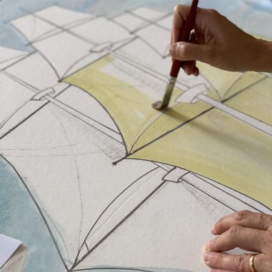 Tavolo in pietra lavica Veliero