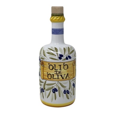 Umbria oil bottle 0,75L 25,36oz Handcrafted Deruta Pottery