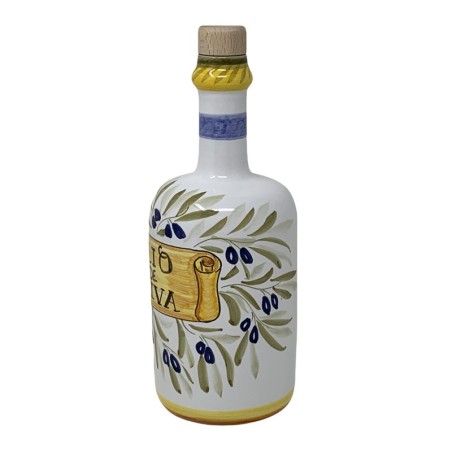 Umbria oil bottle 0,75L 25,36oz Handcrafted Deruta Pottery