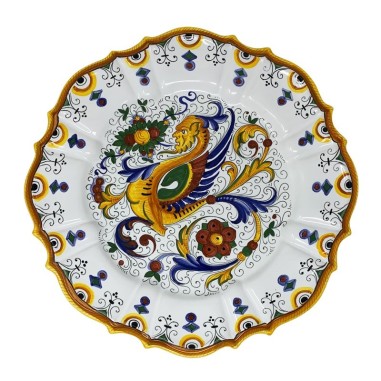 Assiette murale "Gubbio" Raffaellesco Céramique artisanale italienne originale de Deruta