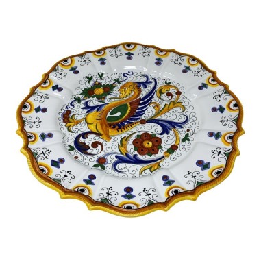 Assiette murale "Gubbio" Raffaellesco Céramique artisanale italienne originale de Deruta