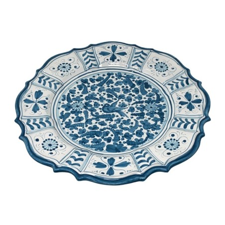 Arabesco Scalloped "Gubbio" Wall Platter Italian Pottery