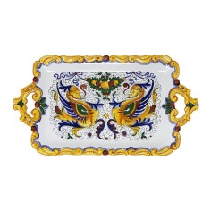 Raffaellesco Scalloped Oval Tray 13" Italian Pottery 2