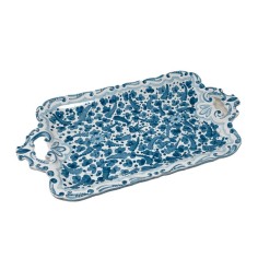 Arabesco Turchese Scalloped Tray 18x10"