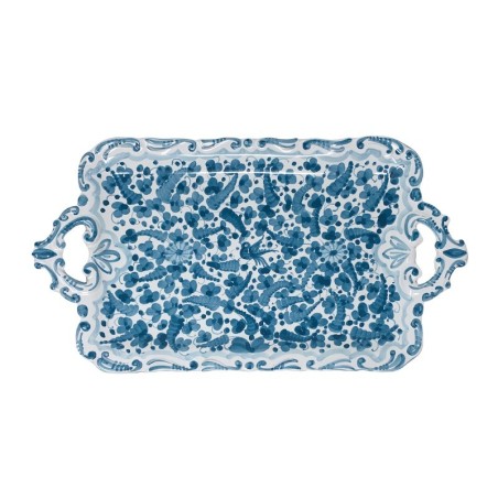 Plateau baroque 44cm Arabesco Turquoise