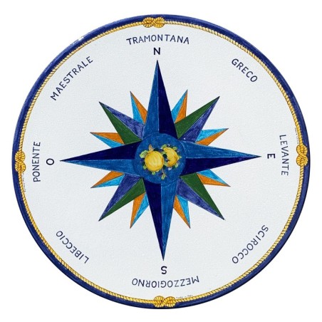 Tavolo in pietra lavica Rosa dei Venti