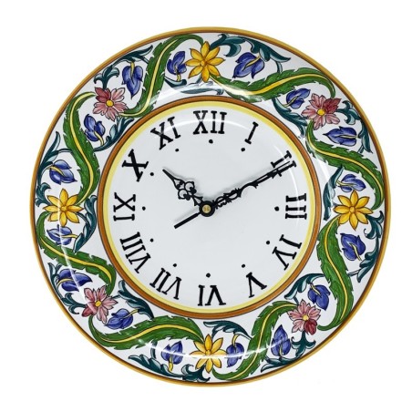 Millefiori Round Wall clock 12" Italian Pottery