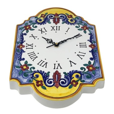 Fiori Rosa Wall clock 15" Italian Pottery Fiori Rosa Wall clock 15" Italian Pottery