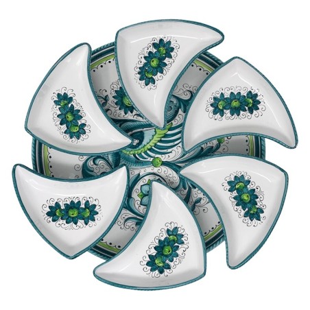 Plat à hors-d’oeuvre Soleil - Diamètre : 40cm Raffaellesco Céramique artisanale italienne originale de Deruta