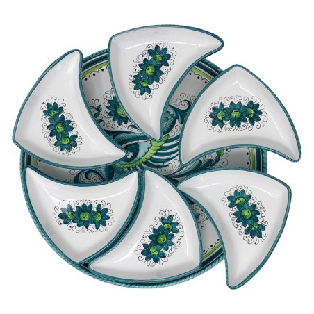 Plat à hors-d’oeuvre Soleil - Diamètre : 40cm Raffaellesco Céramique artisanale italienne originale de Deruta