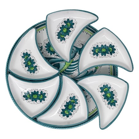 Plat à hors-d’oeuvre Soleil - Diamètre : 40cm Raffaellesco Céramique artisanale italienne originale de Deruta