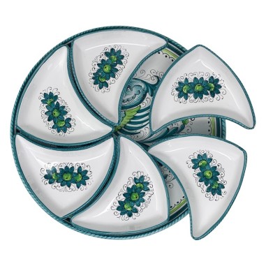 Plat à hors-d’oeuvre Soleil - Diamètre : 40cm Raffaellesco Céramique artisanale italienne originale de Deruta