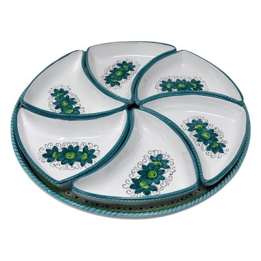 Plat à hors-d’oeuvre Soleil - Diamètre : 40cm Raffaellesco Céramique artisanale italienne originale de Deruta
