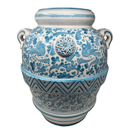 Turquoise Arabesco Urn Italian Pottery