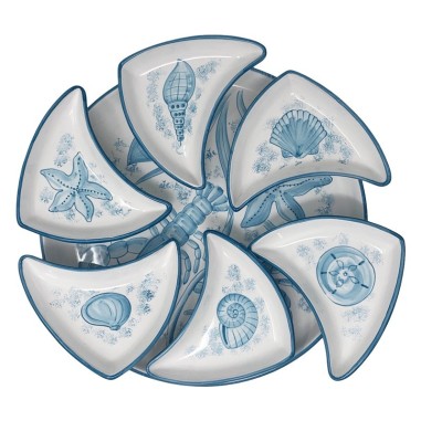 Sea Life 16" Snack Trays Sun Italian Pottery