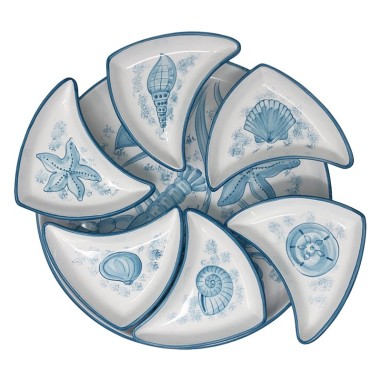 Sea Life 16" Snack Trays Sun Italian Pottery