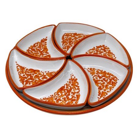 Plat à hors-d’oeuvre Soleil - Diamètre : 40cm Arabesco Céramique artisanale italienne originale de Deruta
