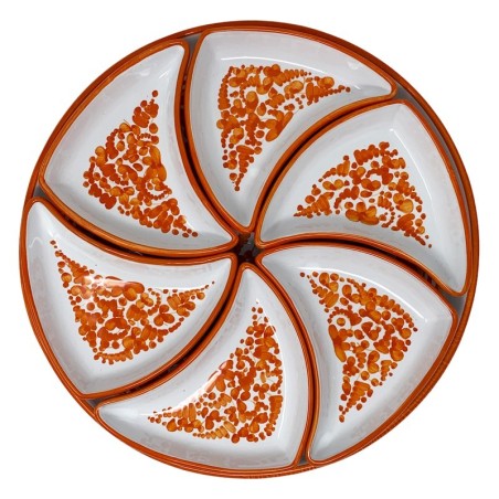 Plat à hors-d’oeuvre Soleil - Diamètre : 40cm Arabesco Céramique artisanale italienne originale de Deruta