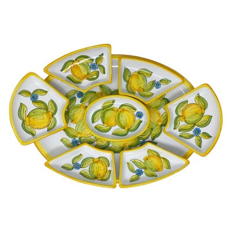 Taormina 20" Oval Snack Trays Sun Italian Pottery