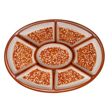 Arabesco 20" Oval Snack Trays Sun