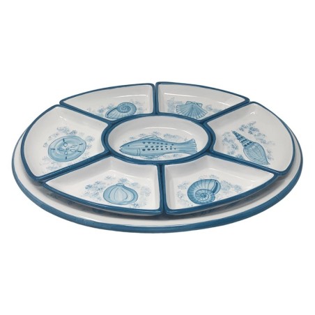 Sea Life 20" Oval Snack Trays Sun Italian Pottery