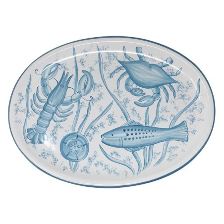 Sea Life 20" Oval Snack Trays Sun Italian Pottery