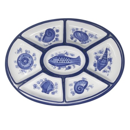 Sea Life 20" Oval Snack Trays Sun Italian Pottery