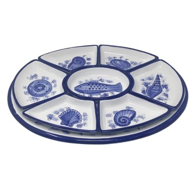 Sea Life 20" Oval Snack Trays Sun Italian Pottery