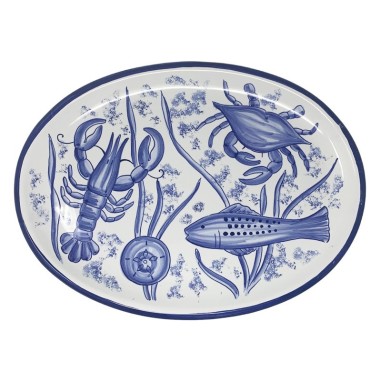 Sea Life 20" Oval Snack Trays Sun Italian Pottery