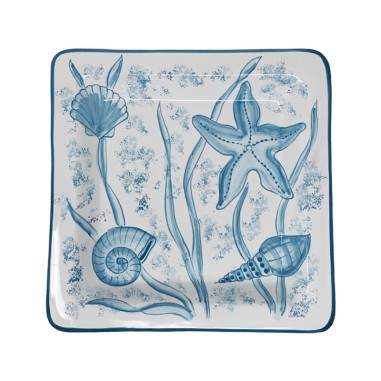 Plat à hors-d’oeuvre Orient 26cm  Vie Marine Céramique artisanale italienne originale de Deruta