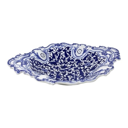 Arabesco Scalloped Centerpiece 16x12" Handcrafted Deruta Pottery