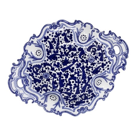 Arabesco Scalloped Centerpiece 16x12" Handcrafted Deruta Pottery